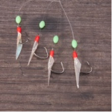 Оснастка морская AQUANTIC® Hering Circle Hook Fishskin III Rig - №8 / 0.50mm / 125cm