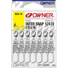 OWNER Застежка с вертлюгом Inter Snap Crane №3/0 3шт