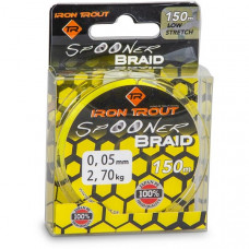Леска плетеная IRON TROUT SPOONER PE Braid - 150m / 0,04mm / 2.2kg - Yellow
