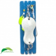 Оснастка морская AQUANTIC® Flatfish Spoon Rig - №1/0+1/0 / 0.50/0.40mm / 110cm / 40g - LU