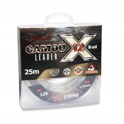Поводковые материалы UNI CAT CAMOU 12-X Leader - 25m / 1.00mm / 117kg