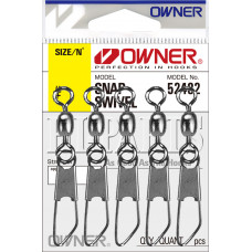 OWNER Застежка с вертлюгом Snap Swivel №4/0 3шт