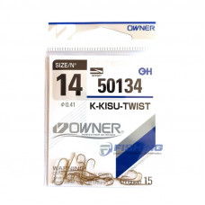 OWNER Крючок K-Kisu Twist gold №14 15шт