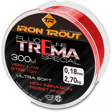 Леска для ловли форели IRON TROUT TREMA Special - 300m / 0,22mm / 4.10kg - Fluo Red