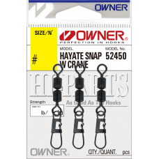 OWNER Застежка с вертлюгом Hayate Snap W Crane №4 2шт