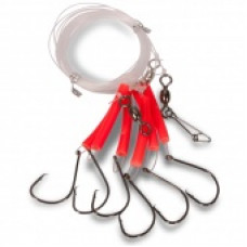 Оснастка морская AQUANTIC® Redfish System Circle Hook Rig - №6/0 / 0.80 / 600cm - Fluo Red