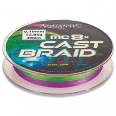 Леска морская плетеная AQUANTIC® 8x MC Cast Braid - 0.13mm / 9.2kg / 200m - Multicolor