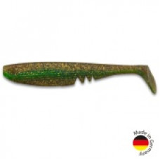 Виброхвост IRON CLAW Moby Softbaits RACKER SHAD UV Non Toxic / 12.5cm / Motoroil Chartreuse Innercore Luminous