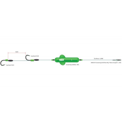 Готовые оснастки на сома MADCAT® SCREAMING PROFI RIVER RIGS «WORM & SQUID» - L