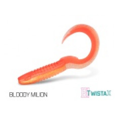 Твистер DELPHIN TWISTA-X Eeltail UVs / 6cm / BLOODY MILION - 5шт.