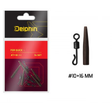 Вертлюг с застежкой + конус для поводка Delphin FDR Quick S / №10+16mm - 5шт.