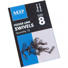 Вертлюг с карабином MAP Feeder Link Swivel №8 / 10шт.