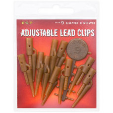 Клипсы для грузил E-S-P Adjustable Lead Clips - Camo Brown - 10шт.